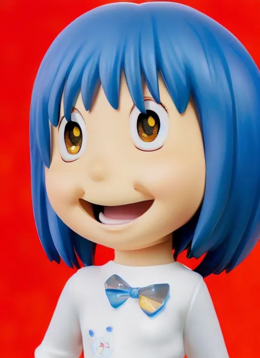 Prompt: a hyperrealistic oil panting of a kawaii anime girl figurine caricature with a big dumb grin featured on Wallace and Gromit by Studio Ghibli