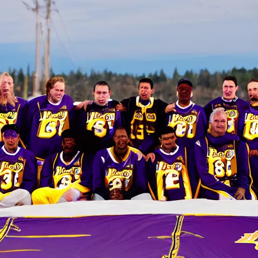 Image similar to Humpback Whales wearing Lakers jersey, team photo