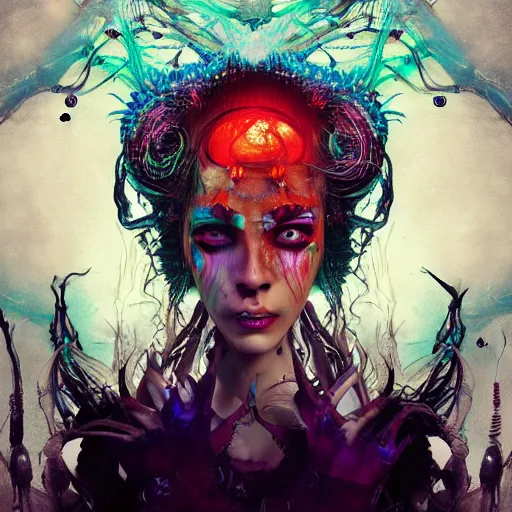 eldritch queen druid portrait tribal princess , on a | Stable Diffusion ...