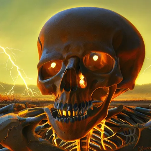 skeleton hit by lightning strike, artwork by greg | Stable Diffusion |  OpenArt