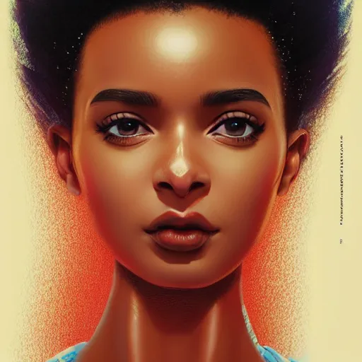 Image similar to electric yara shahidi, afrofuturism, cute - fine - face, pretty face, oil slick hair, realistic shaded perfect face, extremely fine details, realistic shaded lighting, dynamic background, poster by by ilya kuvshinov katsuhiro otomo, magali villeneuve, artgerm, jeremy lipkin and michael garmash and rob rey