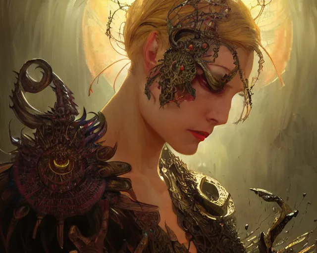 Image similar to photography of clive barker, deep focus, d & d, fantasy, intricate, elegant, highly detailed, digital painting, artstation, concept art, matte, sharp focus, illustration, hearthstone, art by artgerm and greg rutkowski and alphonse mucha