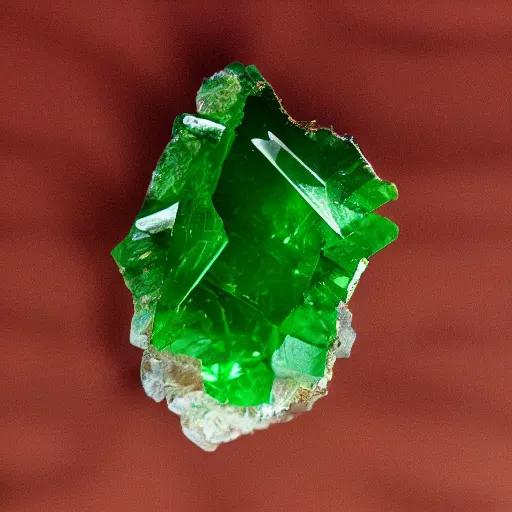 Image similar to a plant with a cut polished emerald gemstone growing from it