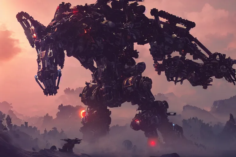 Image similar to sunwing machine mecha animal beast robot of horizon forbidden west horizon zero dawn bioluminiscence global illumination ray tracing hdr fanart arstation by sung choi and eric pfeiffer and gabriel garza and casper konefal