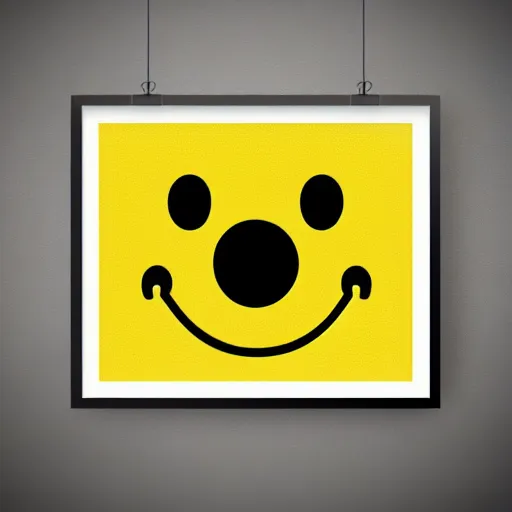 Prompt: vintage yellow smiley design, poster, graphic design