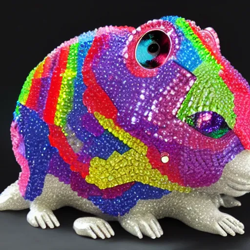 Image similar to rainbow hamster made out of large gems and crystals, sculpture, 8 k hd