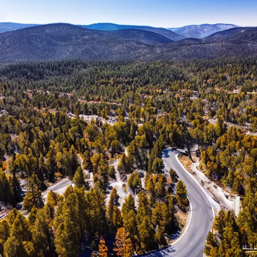 Image similar to Tilt Shift Photography, Big Bear Lake California, Ariel drone shot, 8k