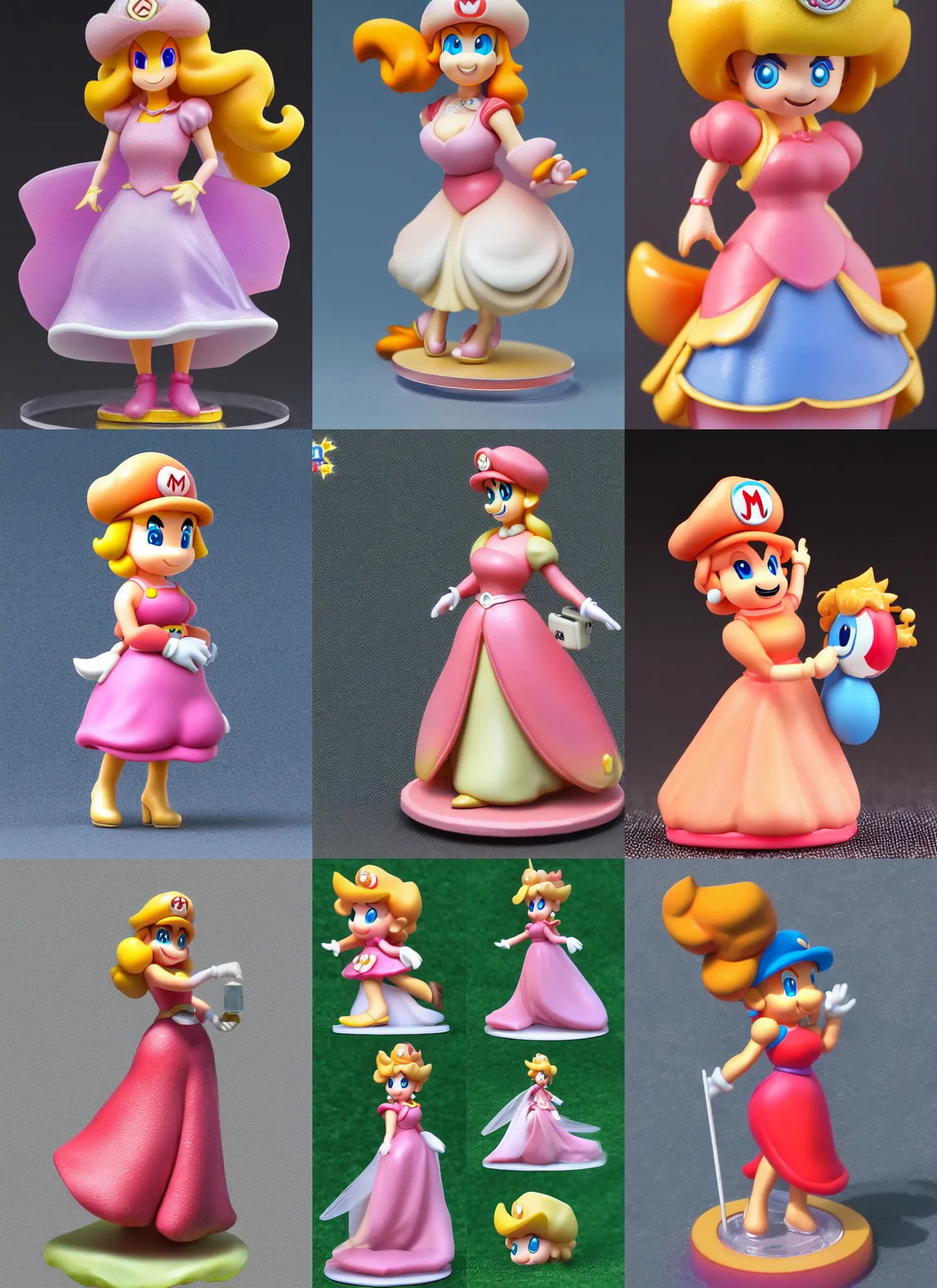 Prompt: 80mm resin detailed miniature of Princess peach from super mario, Product Introduction Photos, 4K, Full body
