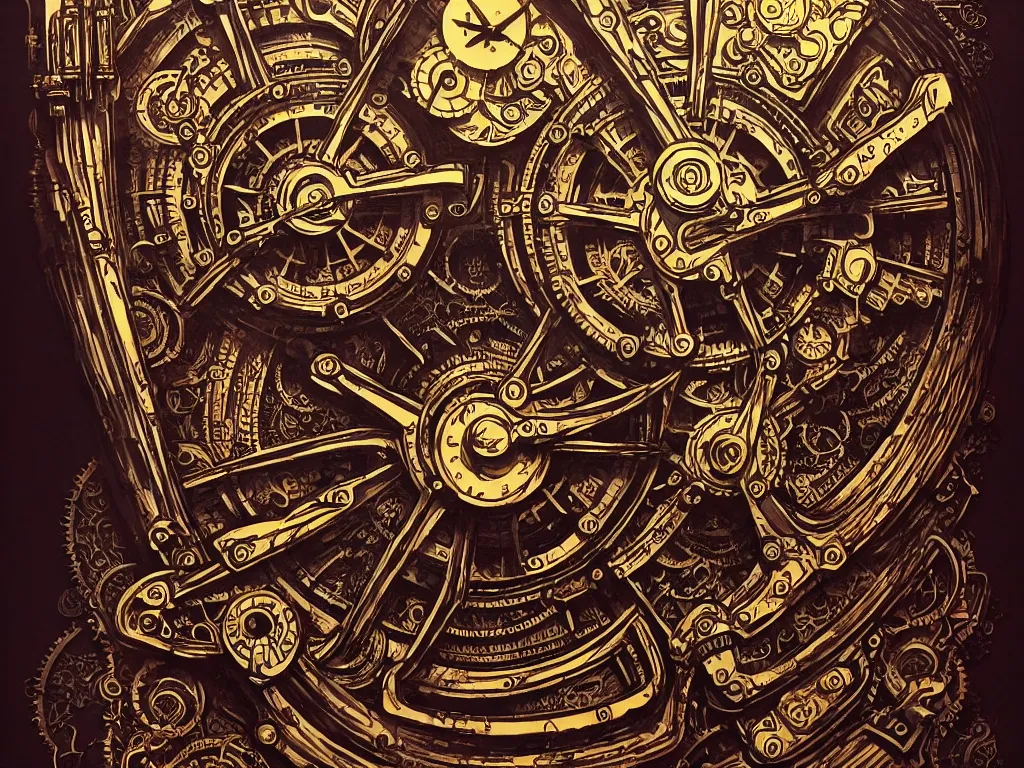 Prompt: ornate steampunk time machine, high details, intricately detailed, by vincent di fate, inking, lineart, 3 color screen print, masterpiece, trending on artstation,, sharp, details, hyper - detailed, hd, 4 k, 8 k