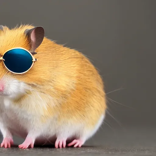 Prompt: hamster with sunglasses