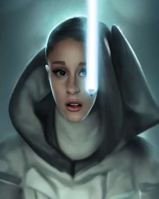 Image similar to Award winning photo of Ariana Grande as a sith lord, Star Wars concept art by Colin Cantwell, Sith Lord. Dramatic Lighting, Cinematic Lighting, Artstation, volumetric fog, action photography, hyper-realistic, 8K resolution, 4K resolution