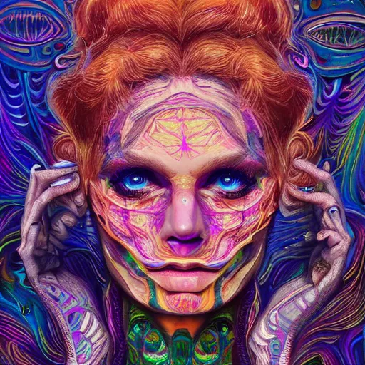 Image similar to an extremely psychedelic portrait of hocus pocus, surreal, lsd, face, detailed, intricate, elegant, lithe, highly detailed, digital painting, artstation, concept art, smooth, sharp focus, illustration, art