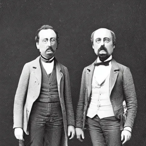 Prompt: photo of rick and morty, 1 8 8 0 s style.