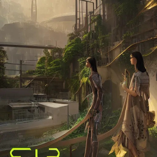 Image similar to solarpunk human, cgsociety, ArtStation, unreal engine 5