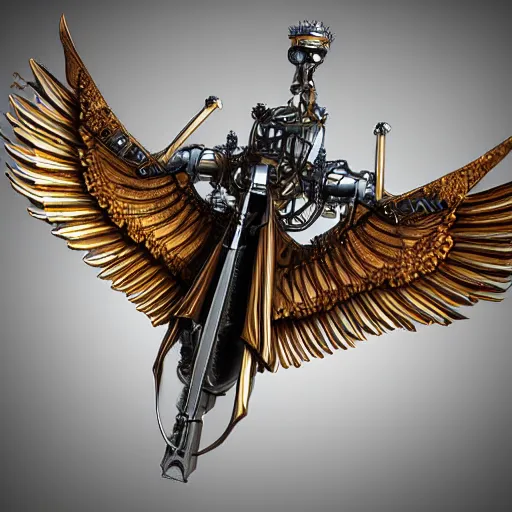 Image similar to mechanical wings of Icarus, steampunk style, ultrarealistic, HD, digital art