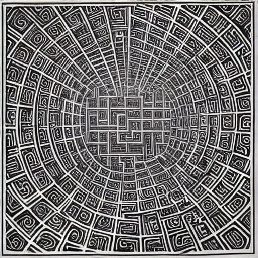 Image similar to labyrinth, mc escher print