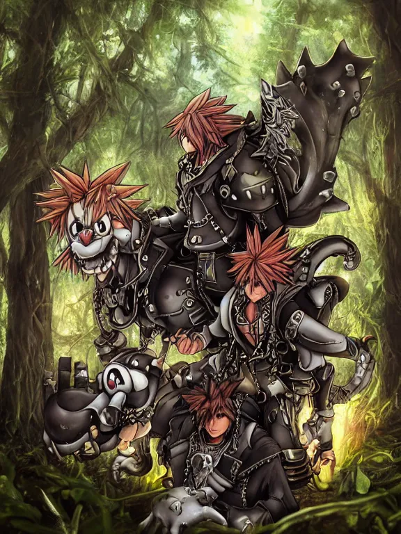 Image similar to kingdom hearts beast in the woods, highly detailed, digital art, sharp focus, trending on art station, warhammer 4 0 k fantasy,