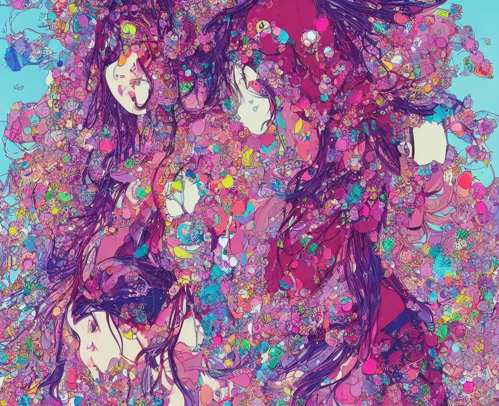 Prompt: a very detailed art of a goddess by inio asano, beeple and james jean, hiroyuki takahashi color scheme, digital art, 4 k, trending on artstation