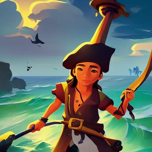 Image similar to painting treasure on sea of thieves game smooth median photoshop filter cutout vector, behance hd by jesper ejsing, by rhads, makoto shinkai and lois van baarle, ilya kuvshinov, rossdraws global illumination