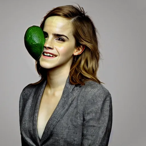 Image similar to emma watson as an avocado