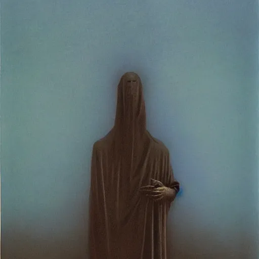 Prompt: The Collector by Zdzisław Beksiński.