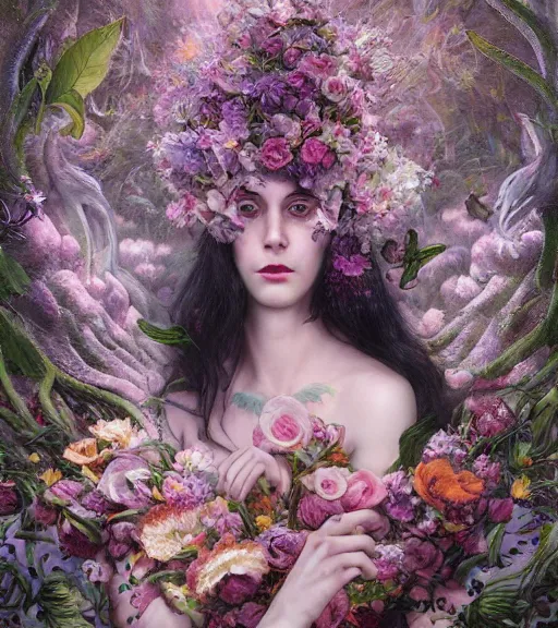 Image similar to portrait of the todd solondz of the underworld, surrounded by flowers by karol bak, james jean, tom bagshaw, rococo, trending on artstation, cinematic lighting, hyper realism, octane render, 8 k, hyper detailed.