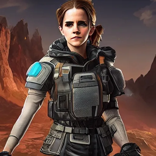 Image similar to emma watson as an apex legends character