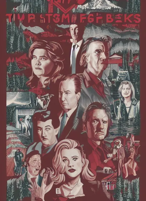 Image similar to twin peaks movie poster art by katherine lam
