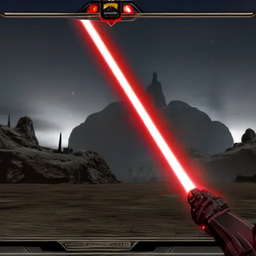 Prompt: video game screenshot of darth vader in star wars knights of the old republic