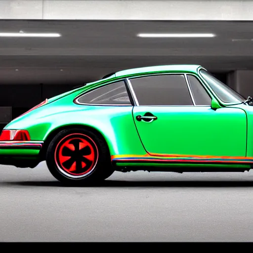 Image similar to a porsche 9 1 1 in the style of andy warhol