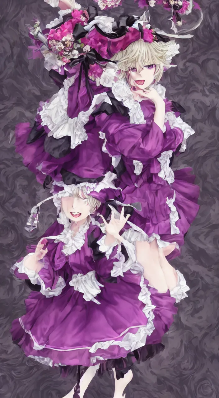 Prompt: a full body portrait of Yukari Yakumo from Touhou Project, highly detailed, 8k,