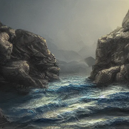 Prompt: portrait of Pythagoreans primeval waters, dynamic lighting, cinematic, establishing shot, extremely high detail, photo realistic, cinematic lighting, oil painting, intricate line drawings