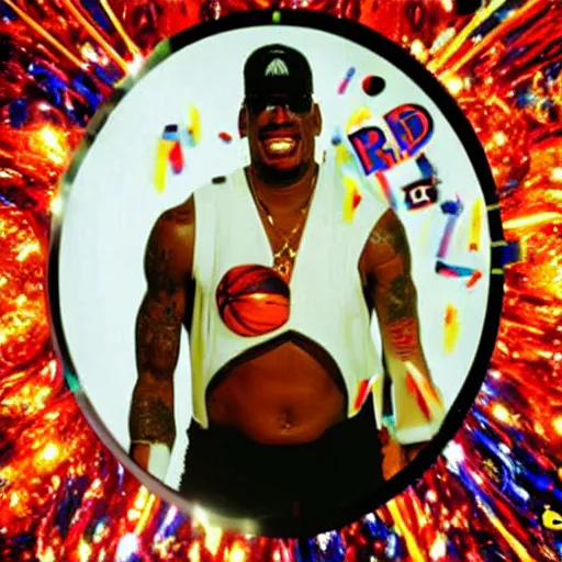 Image similar to dennis rodman in an intergalactic party