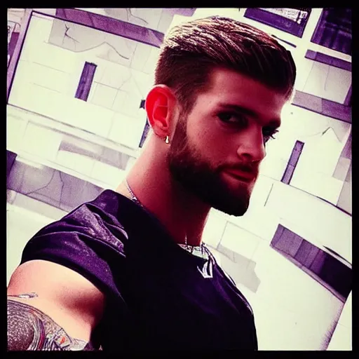 Prompt: “a realistic detailed photo of a guy who is an attractive humanoid who is half robot and half humanoid, who is a male android, baseball player Bryce Harper, shiny skin, posing like a statue, blank stare”