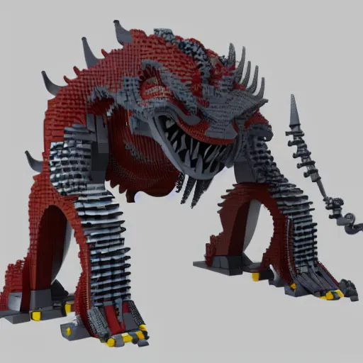 Image similar to ctulhu monster lego set, 3d unreal 5k render