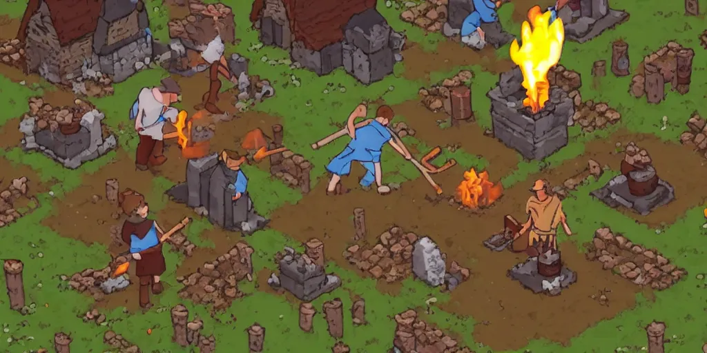 Image similar to torch wielding town folk digging up a grave