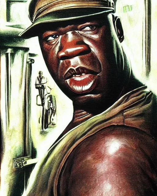 Image similar to john coffey in the green mile, airbrush, drew struzan illustration art, key art, movie poster