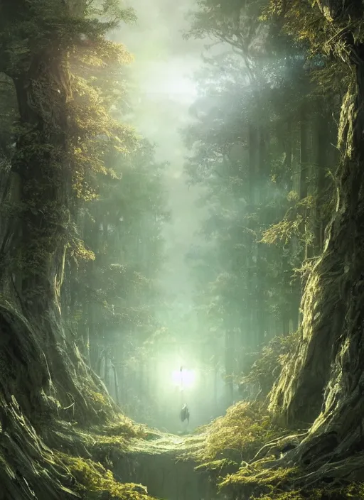 Image similar to glowing silver and golden elements, realistic crow, book cover, green forest, white moon, establishing shot, extremly high detail, photo-realistic, cinematic lighting, by Yoshitaka Amano, Ruan Jia, Kentaro Miura, Artgerm, post processed, concept art, artstation, matte painting, style by eddie mendoza, raphael lacoste, alex ross