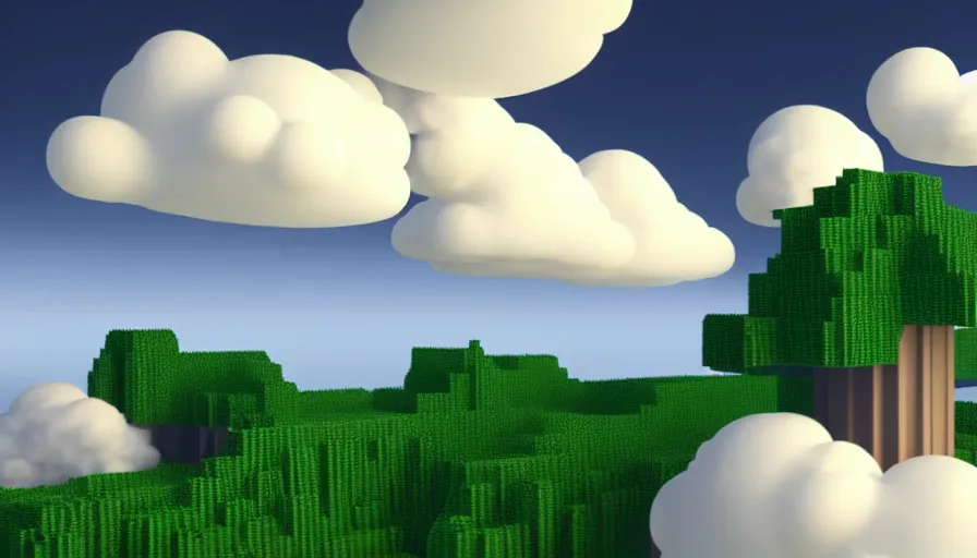 Image similar to Voxel!! Rendering of Volumetric Cloud, High Quality, Hyperrealistic Rendering, Octane, Redshift, Smooth Gradients