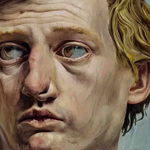 Prompt: high quality high detail painting by lucian freud, hd, brienne of tarth