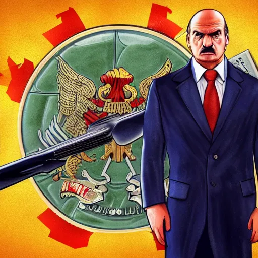 Image similar to Alexander Lukashenko in GTA 4 loading screen art