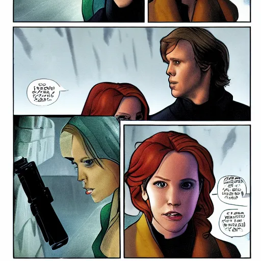 Image similar to mara jade and luke skywalker