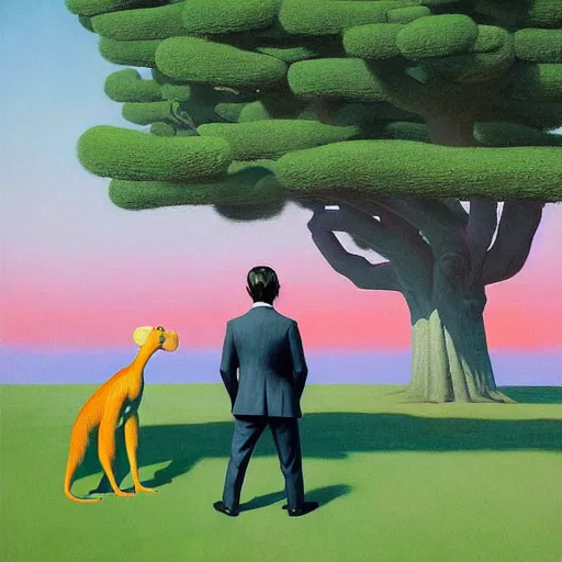 Image similar to Portrait of mr. Monkey wearing a business suit , very coherent, painted by Edward Hopper, Wayne Barlowe, painted by James Gilleard, airbrush, art by JamesJean