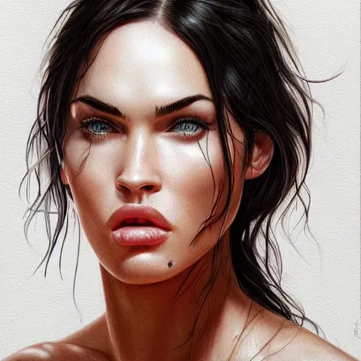 Prompt: megan fox sticking her tongue out. hyperrealistic portrait, photo realistic, poster, artstation, volumetric lighting, digital art, very detailed face by magali villeneuve