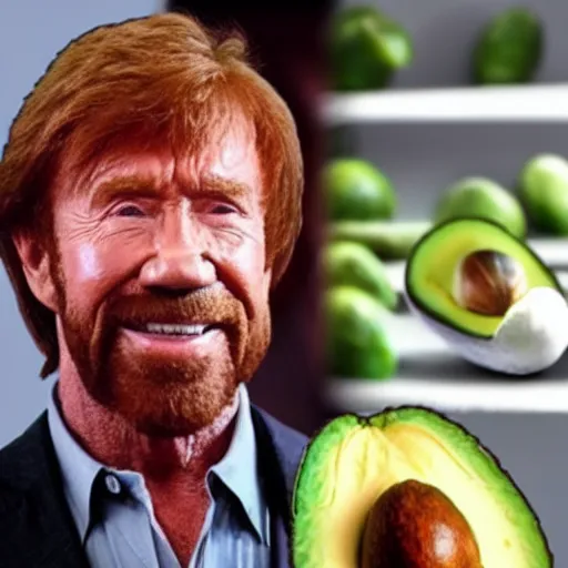 Image similar to chuck norris inside an avocado, chuckvocado