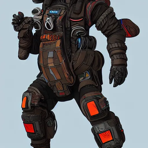 Image similar to bloodhound from apex legends, digital art, character design, masterpiece