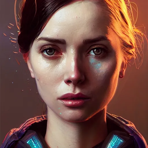 Image similar to highly detailed portrait of a woman with robot face in gta v, stephen bliss, unreal engine, fantasy art by greg rutkowski, loish, rhads, ferdinand knab, makoto shinkai and lois van baarle, ilya kuvshinov, rossdraws, tom bagshaw, global illumination, radiant light, detailed and intricate environment