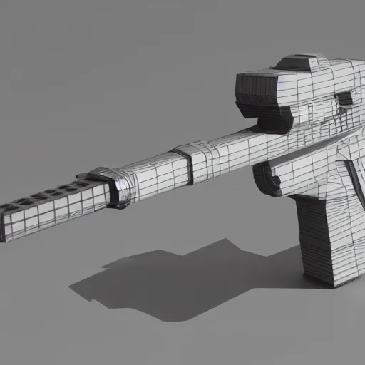 Prompt: a laser sentry gun, 3 d render, low poly