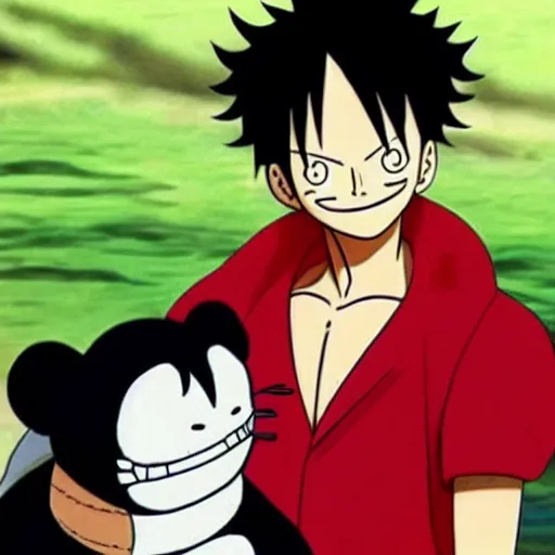 Prompt: luffy as 🐼