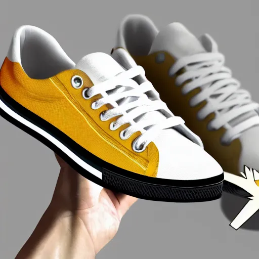 Image similar to A pair of sneakers inspired by In the pokemon zapdos